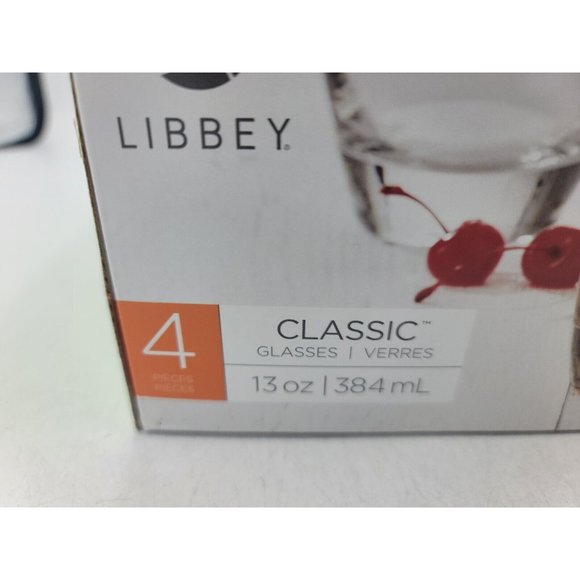 Libbey Glass Classic Set Of 4 13 Oz Drinks Cheers New A13 - Picture 4 of 9